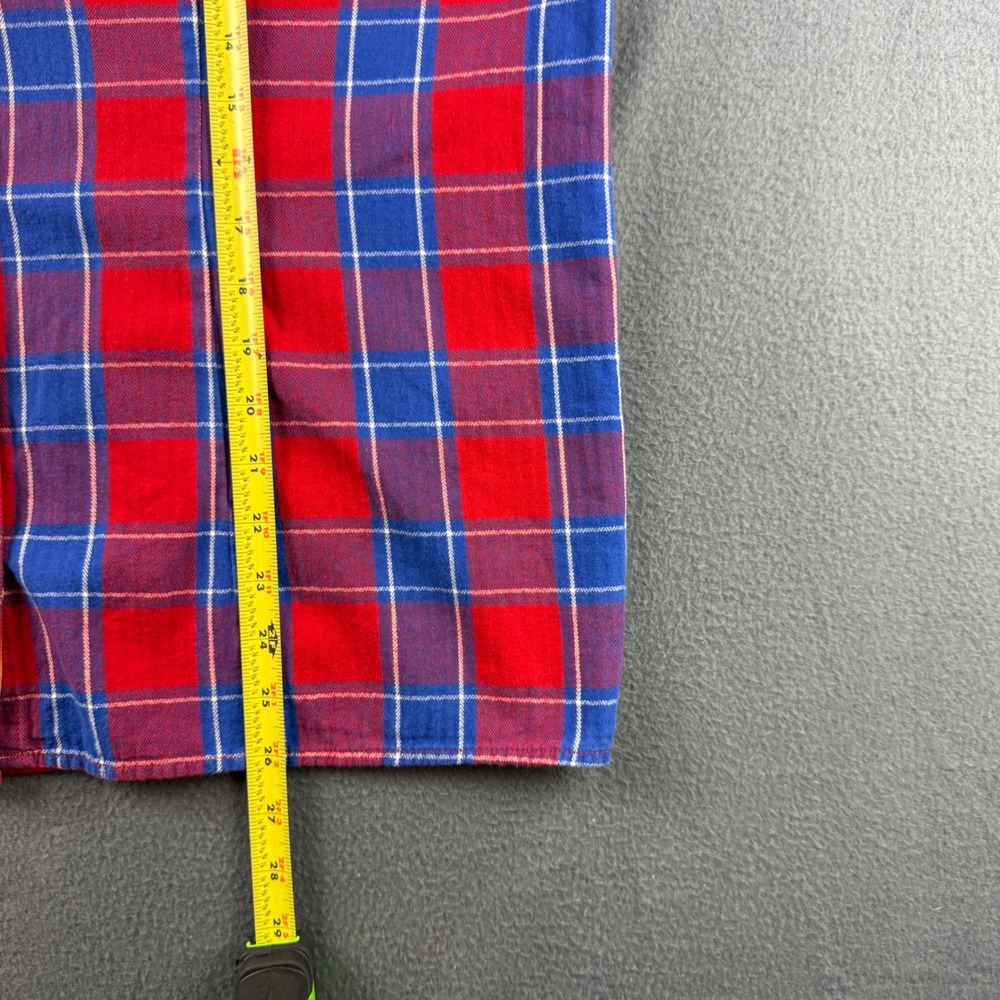 Duluth Trading Co Shirt Womens XL Red Blue Plaid Flannel Long Sleeve Cotton 4461 - Picture 6 of 7